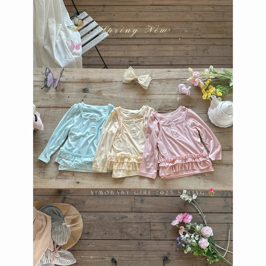 【三原色】韩版春季新款宝宝时尚亲肤透气休闲打底纯色吊带上衣