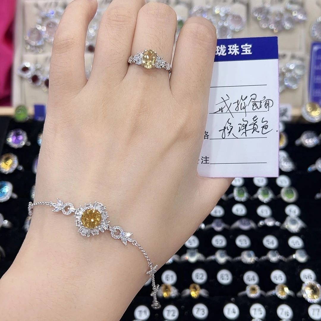 月****银S925镶嵌戒指黄晶