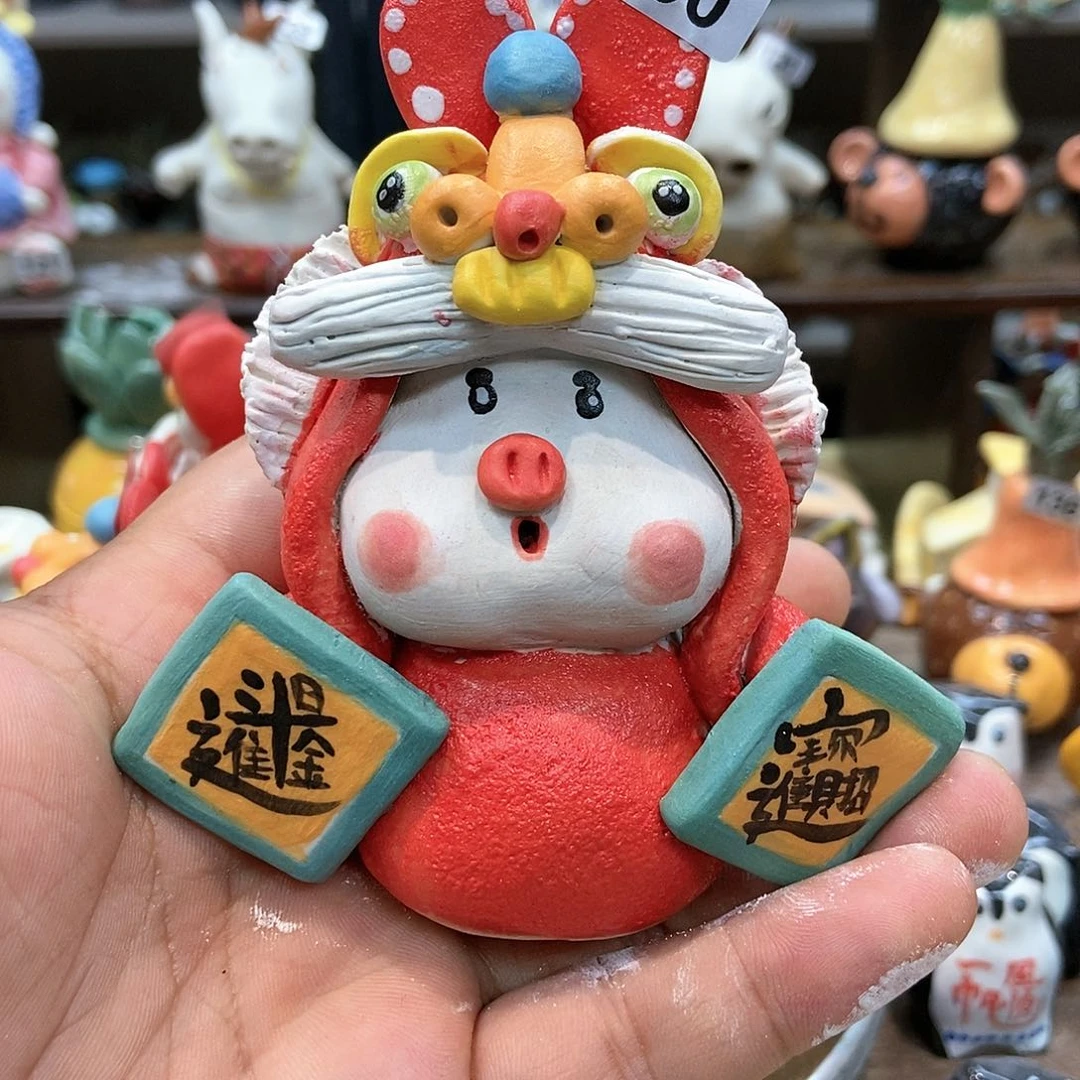 摆件直播间手工抽象陶瓷摆件150