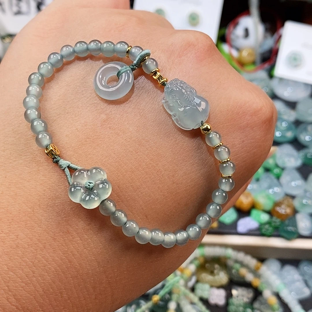 翡翠未镶嵌颈饰貔貅手链15