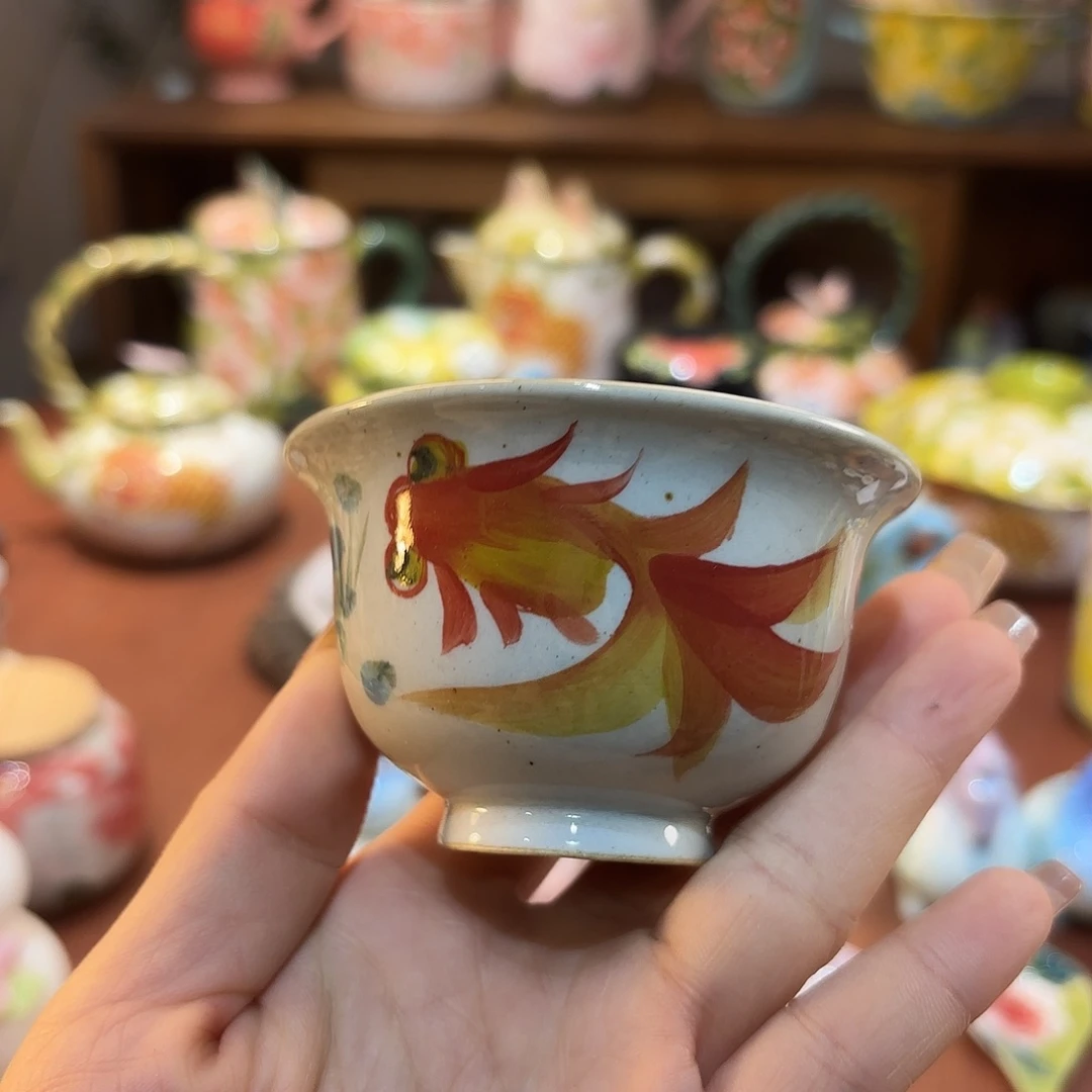 摆件景德镇手绘高温釉下彩陶瓷茶具