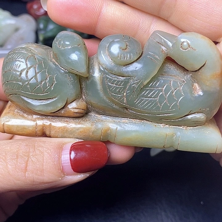 白玉菩提吊坠摆件