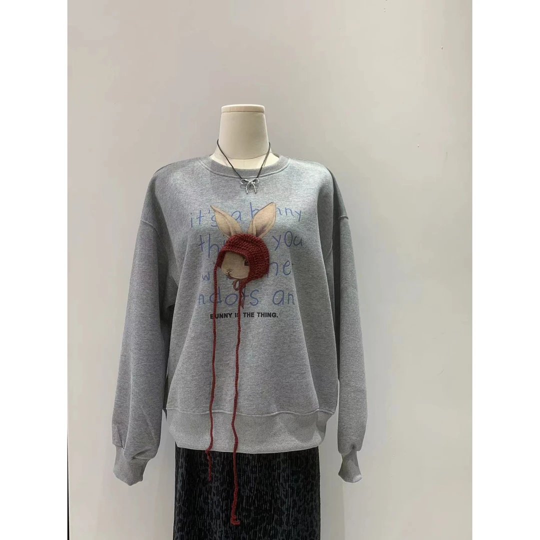 韩国首尔家帽子兔兔卫衣8336