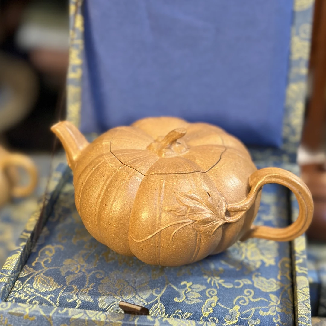 【全手工】原矿本山绿泥180ml玲珑南瓜宜兴小紫砂壶纯手工大容量