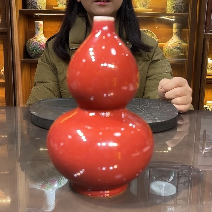 瓶瓷霁红葫芦瓶一个