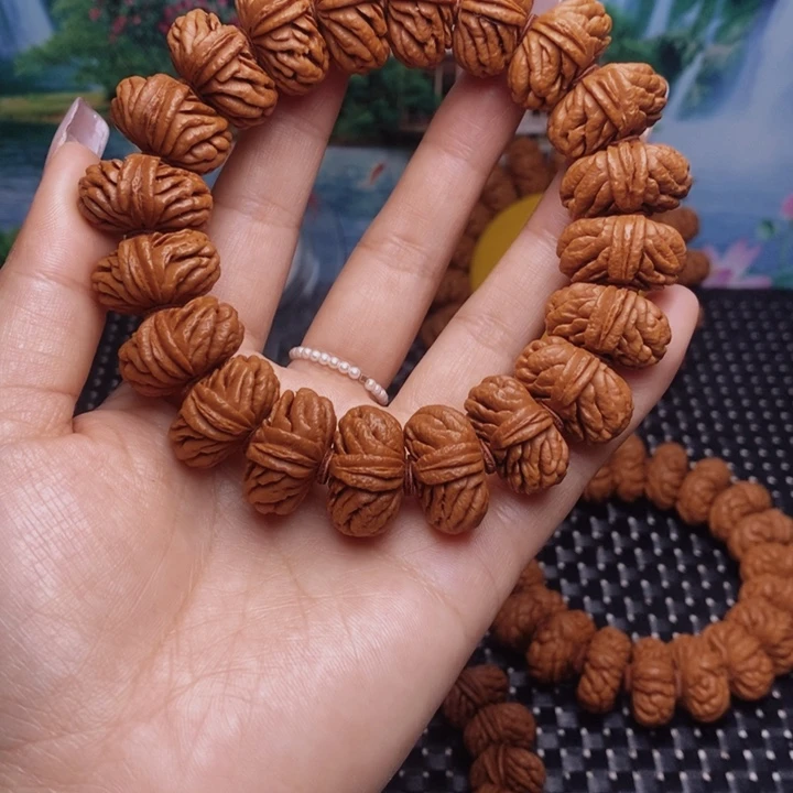 桃核手串宗*龙纹桃核
