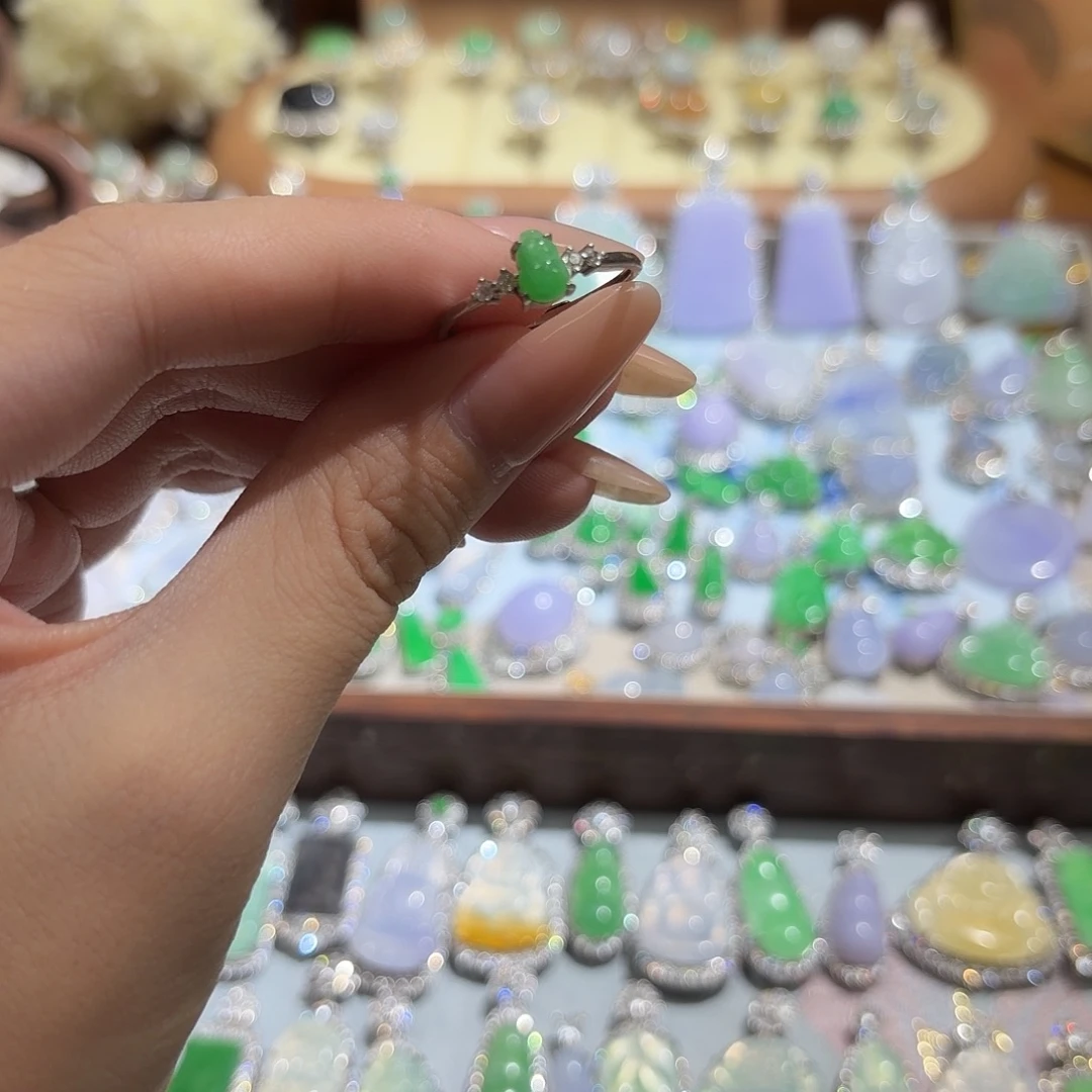 翡翠银S925镶嵌戒指