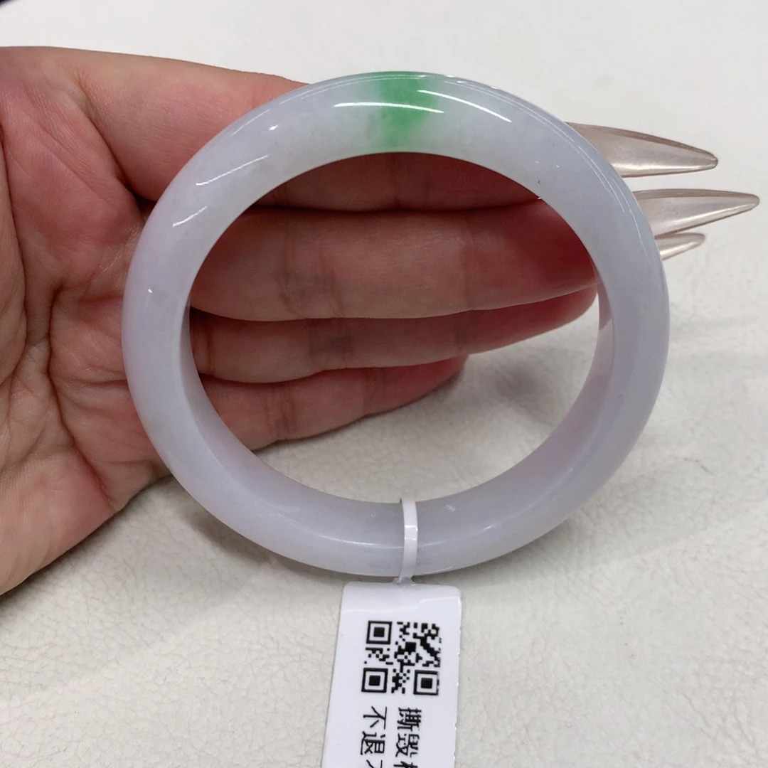 未镶嵌手镯翡翠57.9圈口粉春正圈