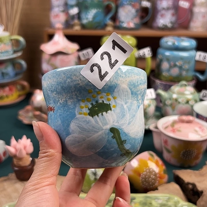 杯小*.景德镇陶瓷手绘作品221微瑕