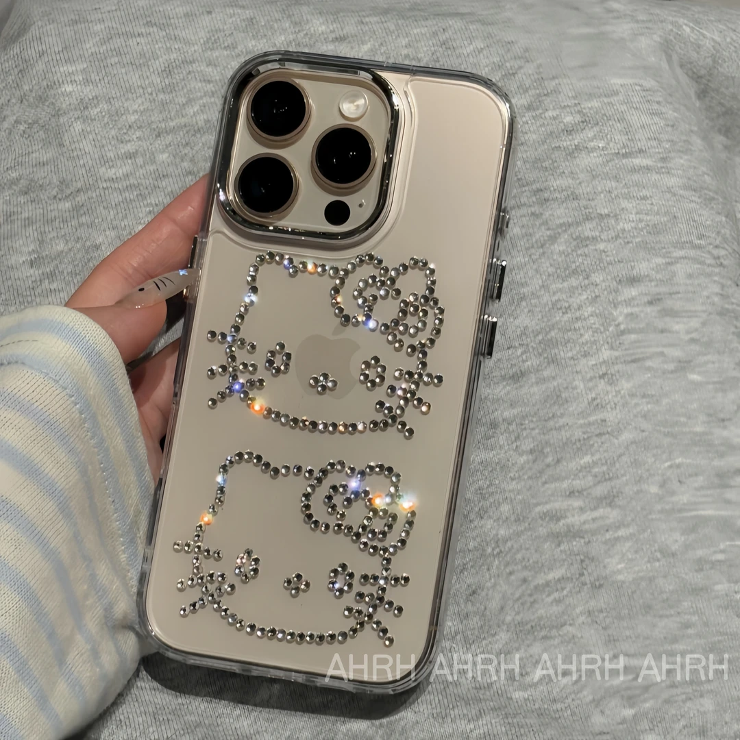 创意钻钻猫咪适用于苹果16手机壳iPhone15promax防摔少女14/13