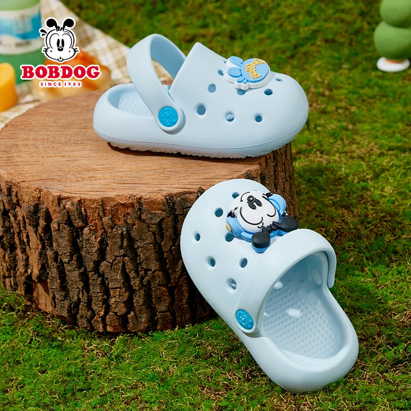 巴布豆儿童拖鞋男童夏居家软底卡通EVA轻便女童宝宝1-3岁两穿凉鞋