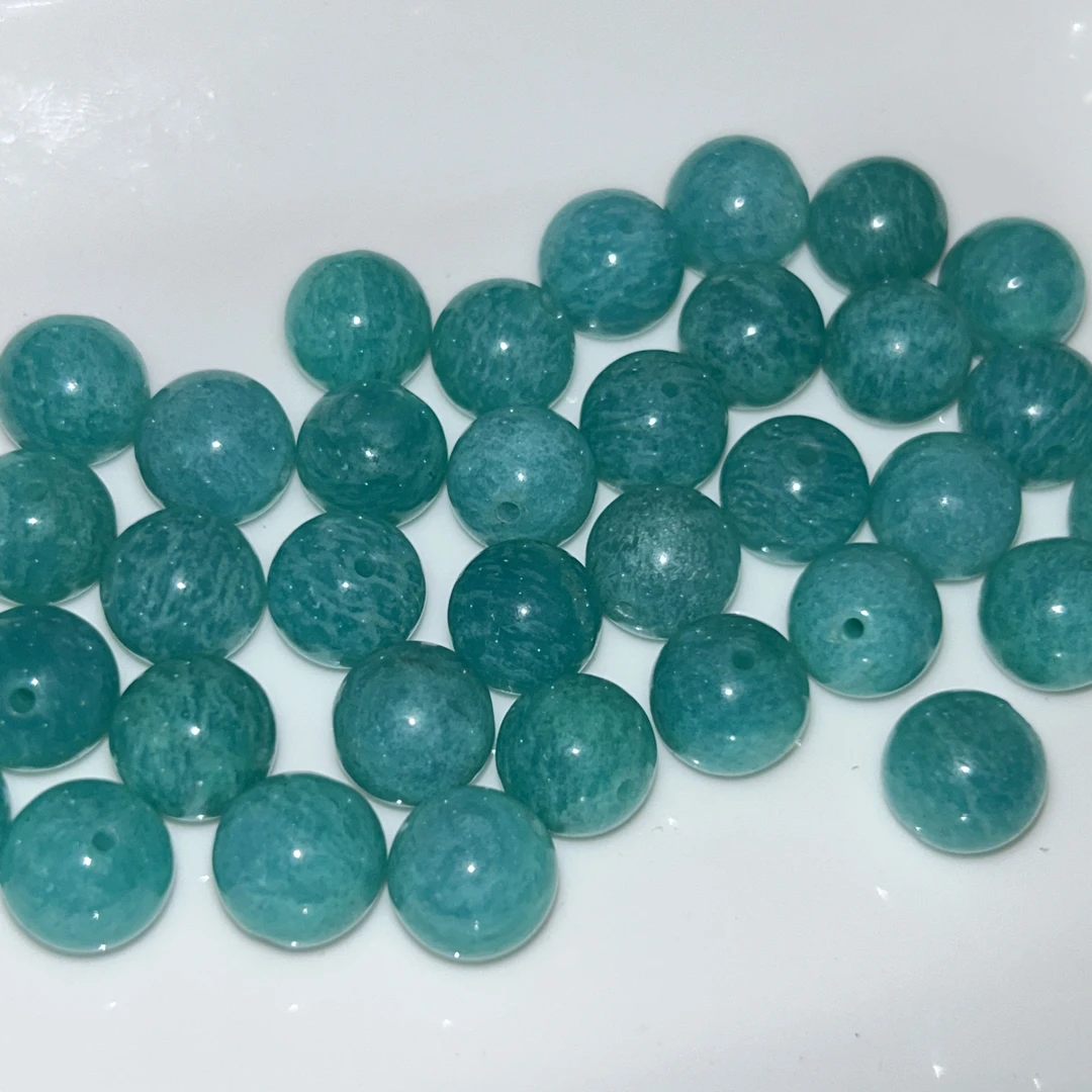 【水晶配件】天然天河石单珠10MM【有孔】DIY用多样性发一颗