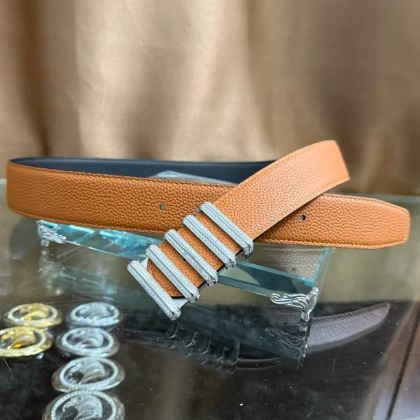 史蒂芬新款百搭男士皮带高档休闲老鹰头牛皮腰带青中老年时尚算盘