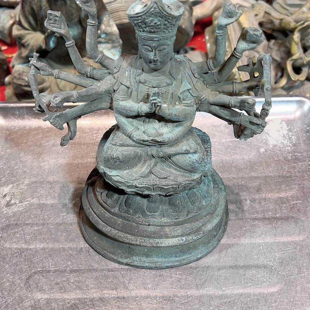 明*黄铜摆件工艺品，