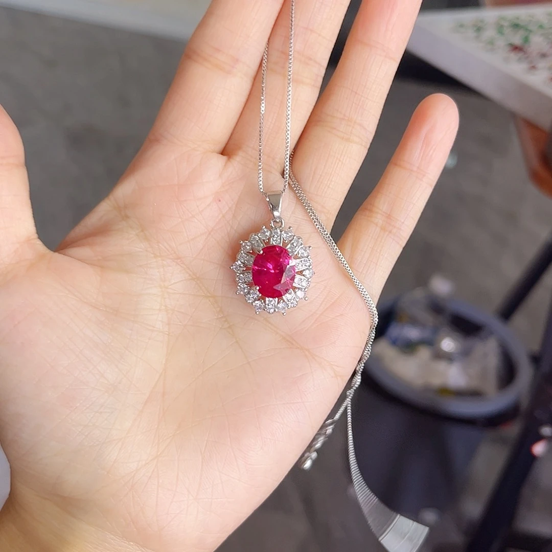 颈饰蓝宝石银S925镶嵌