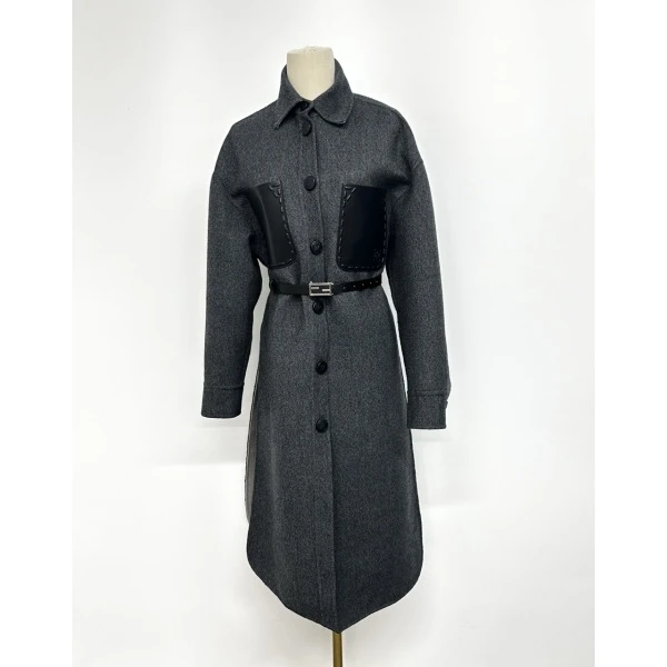 妃鱼/芬迪/丝缎、羊毛、亮片/大衣/95新/凡0702