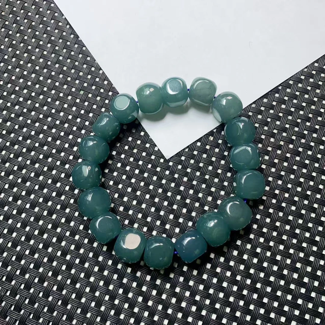 [石矿]A795蓝水系方随型手链10M