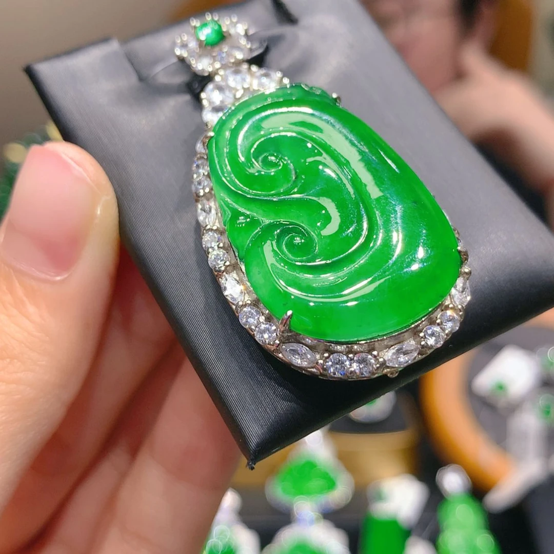 【闪购商品】翡翠银S925镶嵌颈饰3柒姐