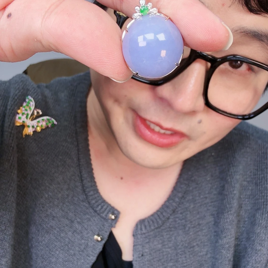 翡翠颈饰18K金镶嵌策****姐一个