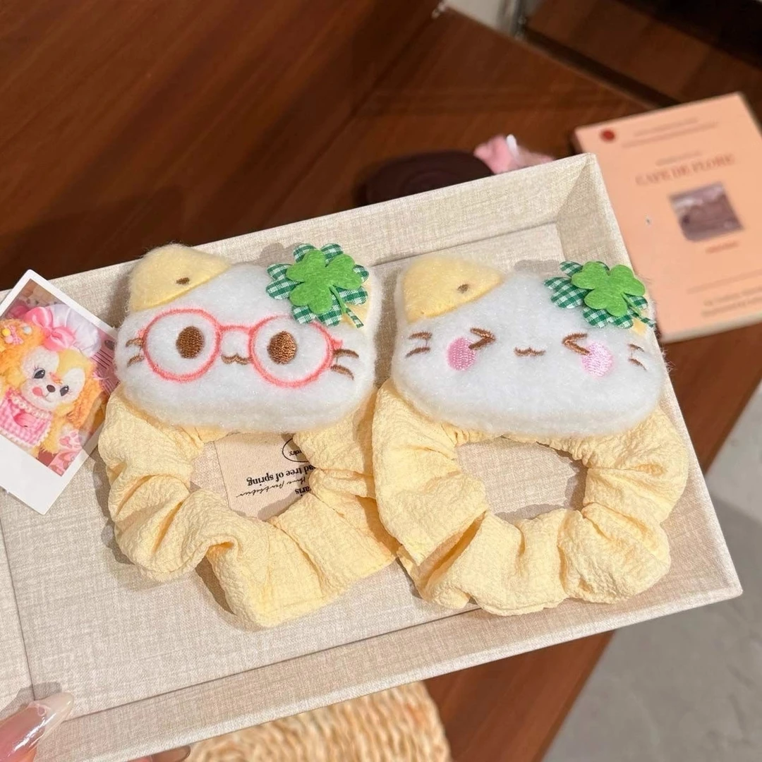 四叶草幸运小猫发圈发绳可爱卡通表情猫咪皮筋学生丸子头头绳礼物