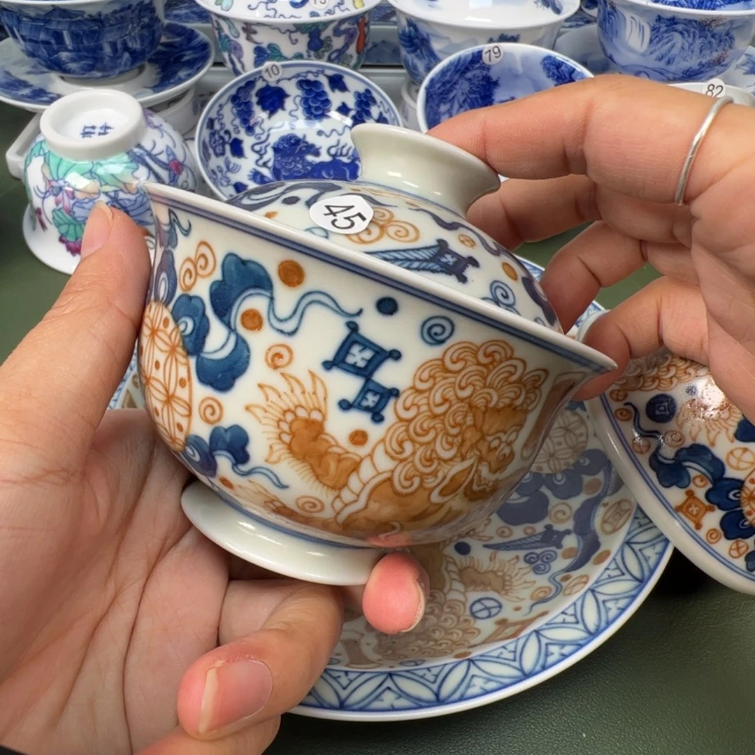 陶瓷景德镇纯手工纯手绘茶具木木45