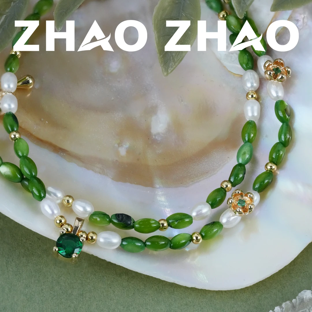 铜合金吊坠 「夏荷清欢」原创设计荷花显白高级绿项链百搭轻奢