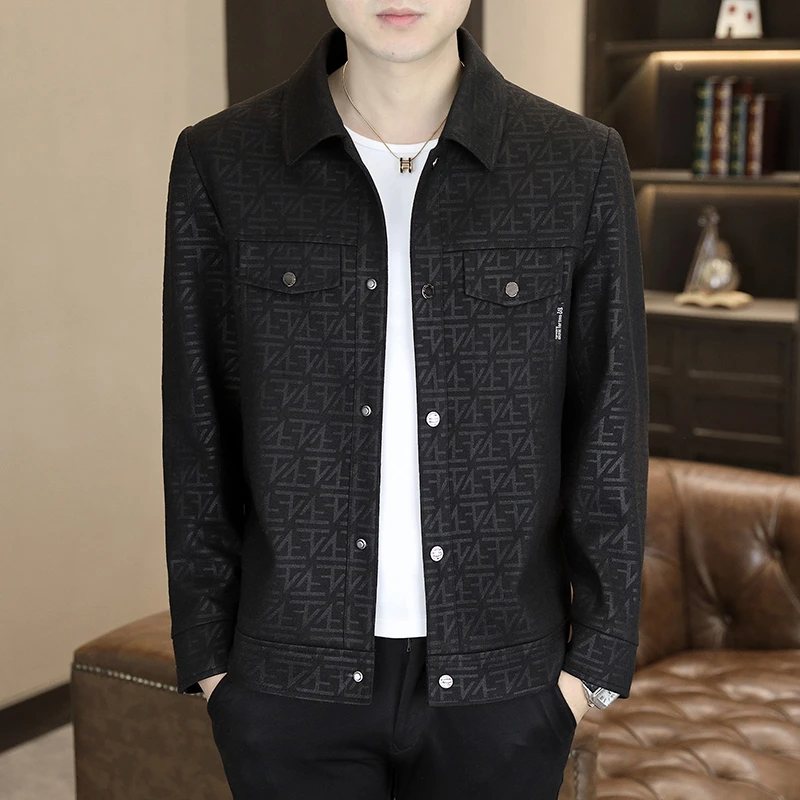 春秋季2025新款夹克男中青年潮流翻领韩版修身高级感短款风衣外套