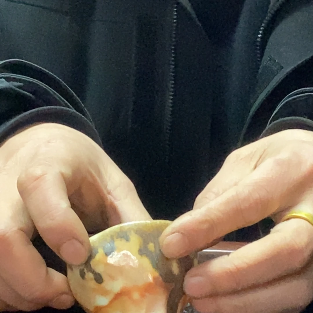 紫砂柴烧手捏杯白泥