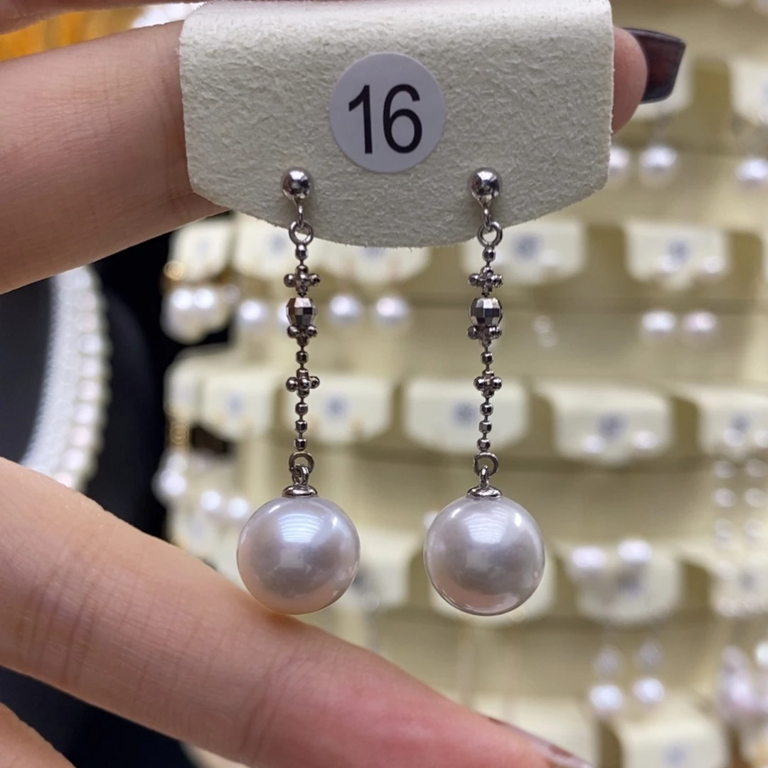 淡水珍珠耳饰银S925镶嵌