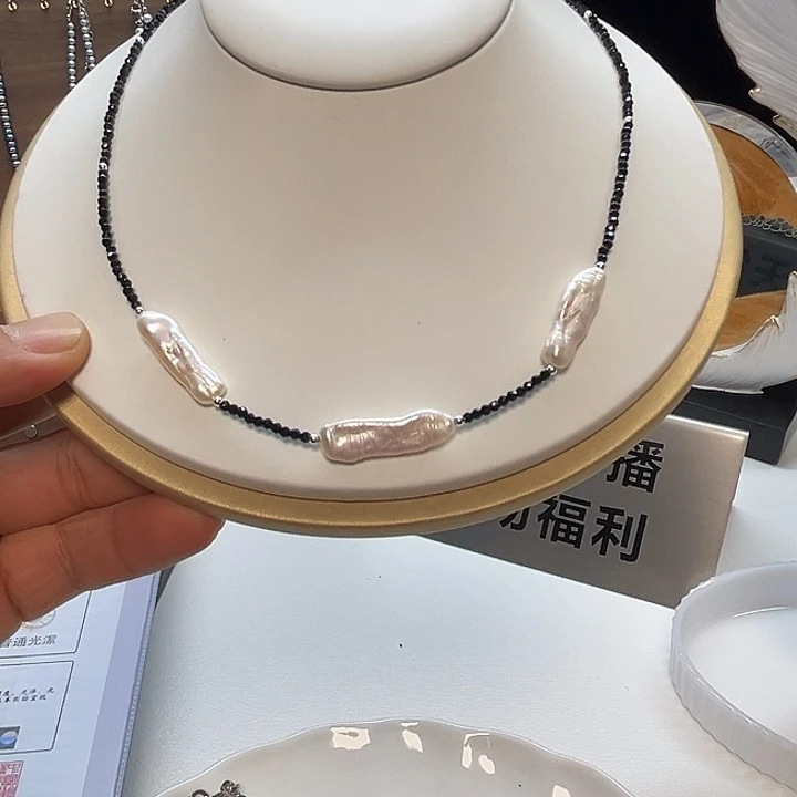 颈饰钛钢淡水珍珠