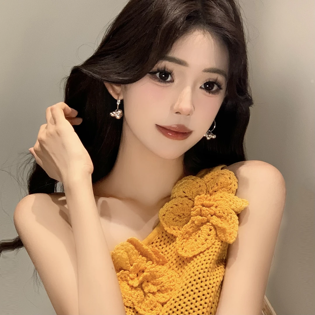 FULL GIRLISH耳环02272韩系简约花球耳钉耳饰