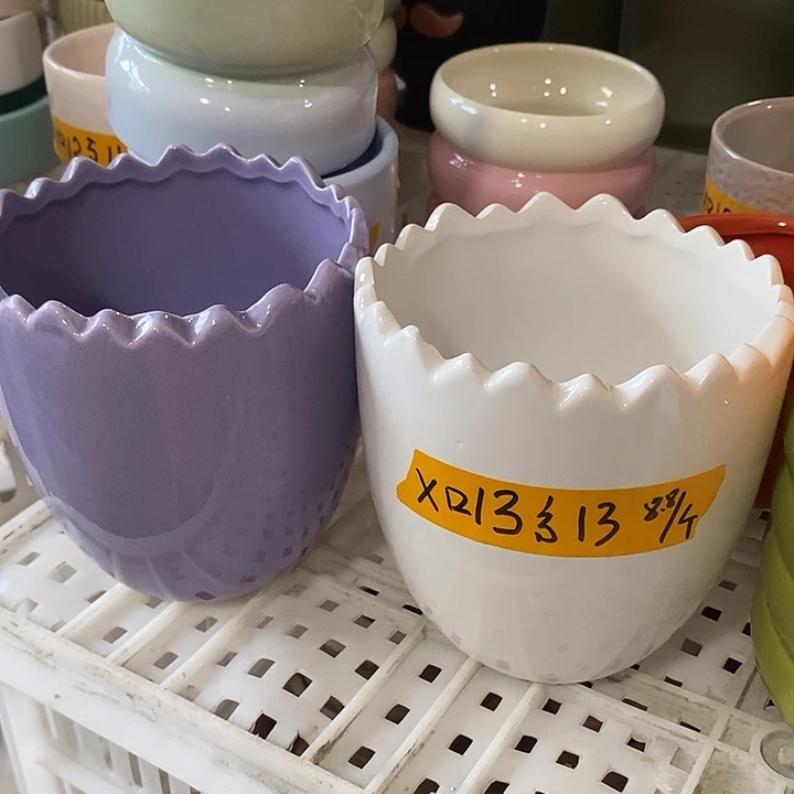 陶盆有孔 瑕疵针孔漏釉介意勿拍外口 13外高13