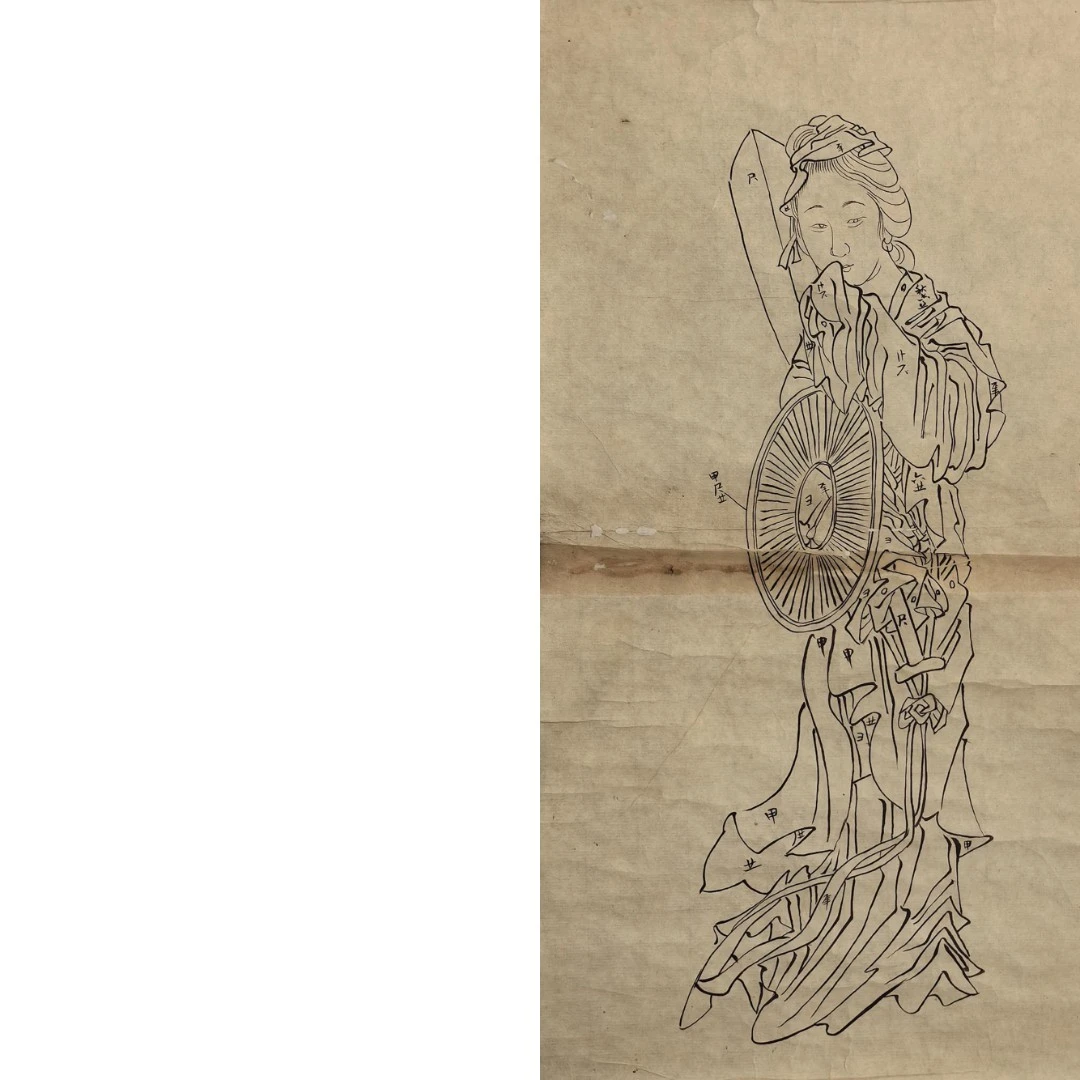 【辽拍】V240325-2-20《仕女》（1平尺) 纸本镜片 yy16w