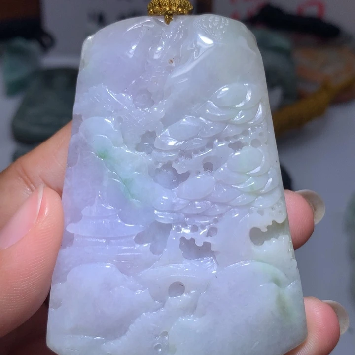 翡翠未镶嵌颈饰保真天然A货翡翠
