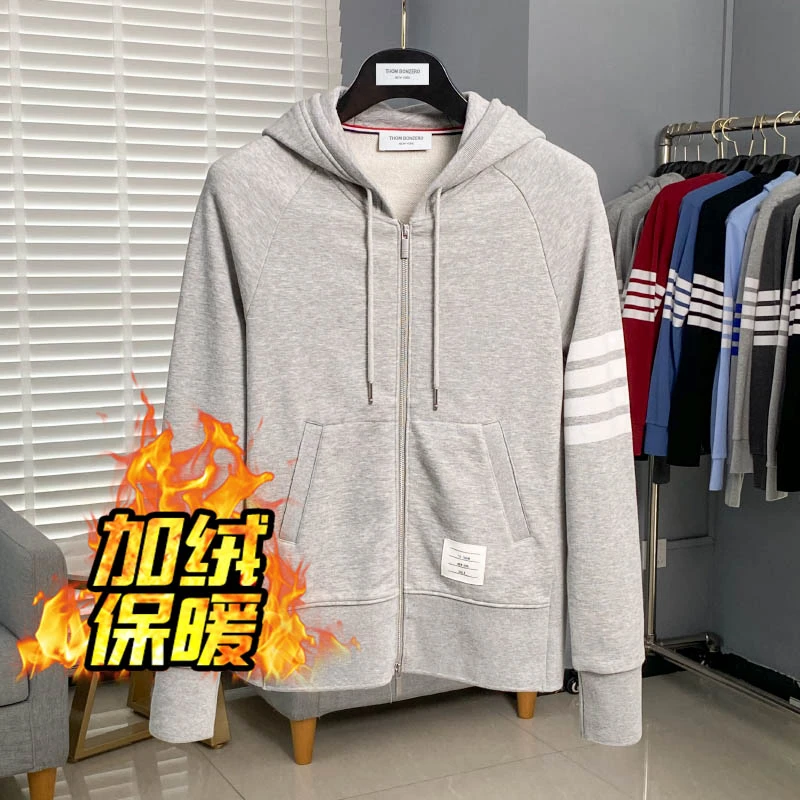 C冬季纯棉加厚长袖加绒连帽卫衣男女同款情侣装休闲装秋冬保暖