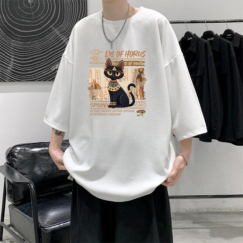 印花休闲百搭韩版短袖T恤ins男士圆领短袖夏季宽松上衣半袖潮流