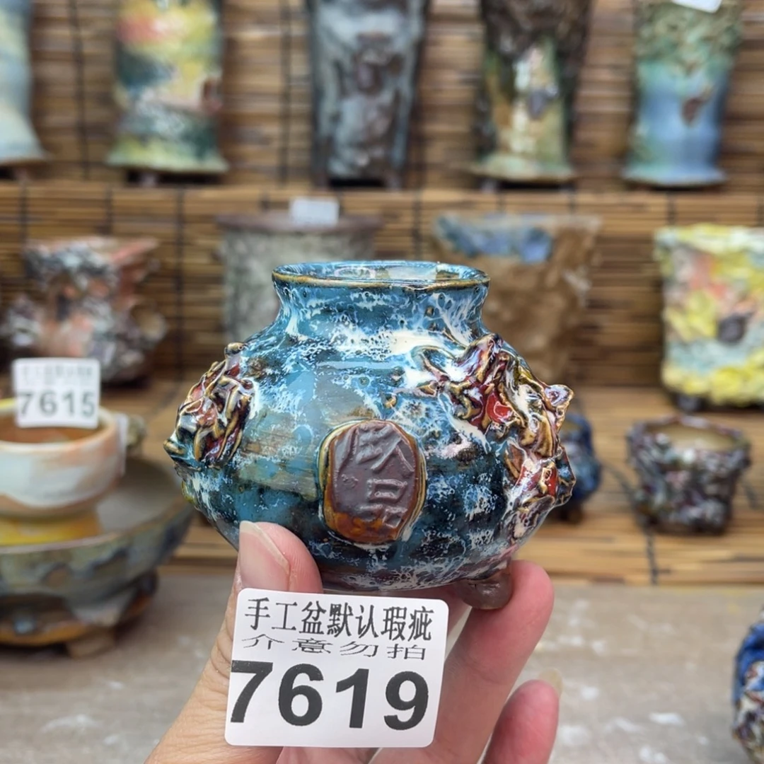 手工花盆默认瑕疵完美者勿拍