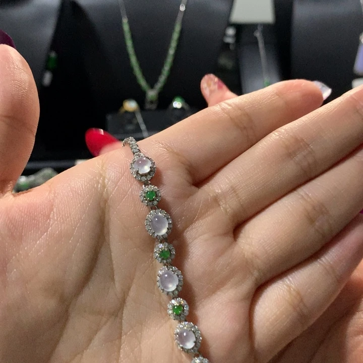 银S925镶嵌翡翠耳饰