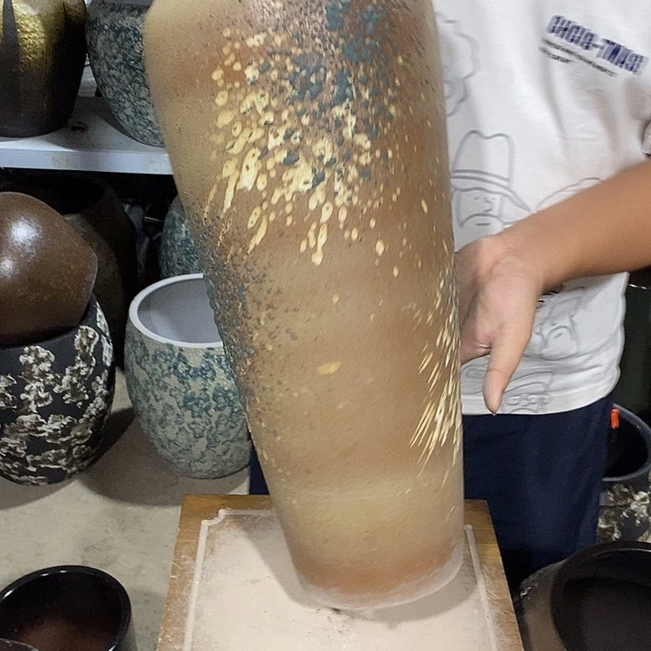 花盆紫砂口19高度50气泡瑕疵…