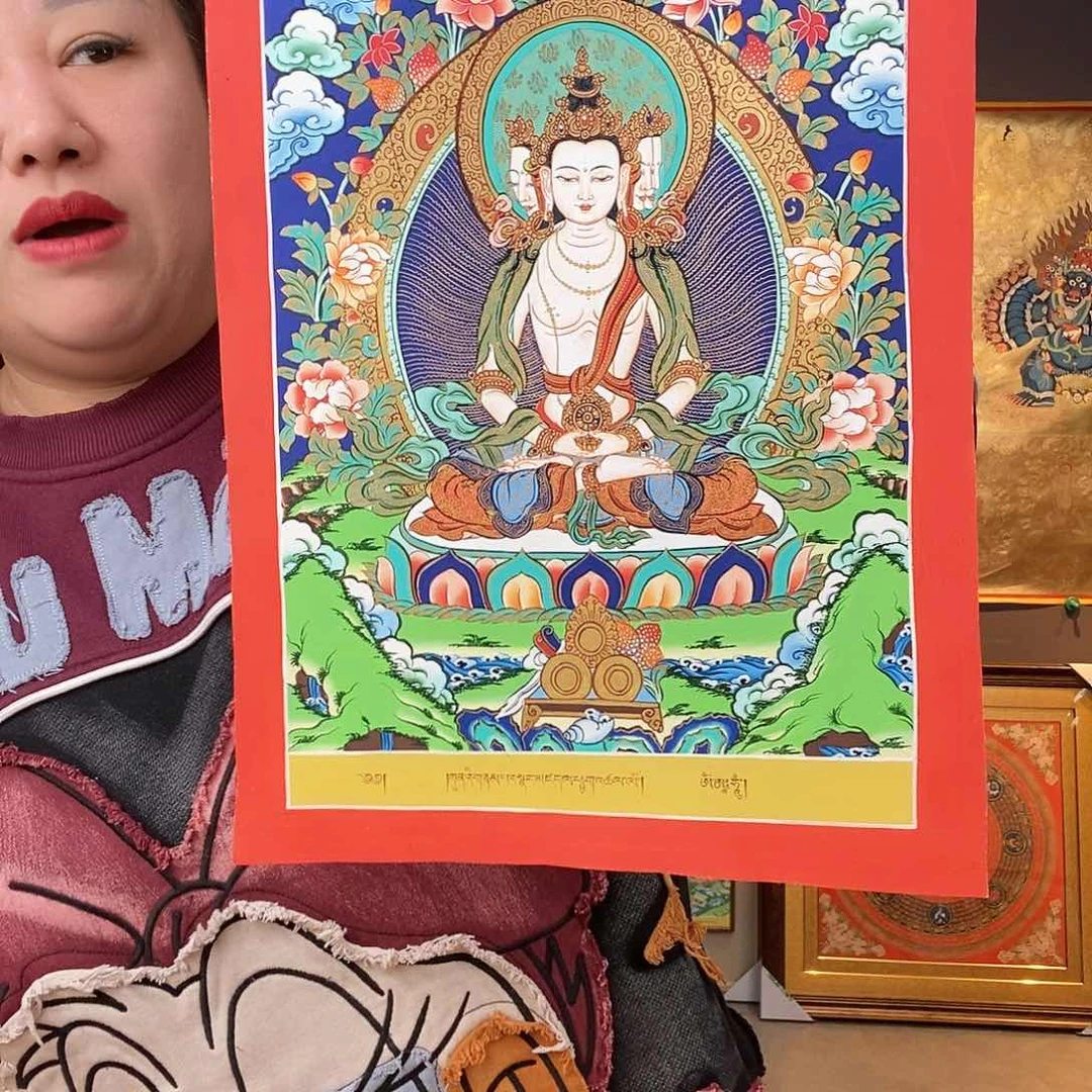 装裱画奔****包尼泊尔手绘唐卡画芯