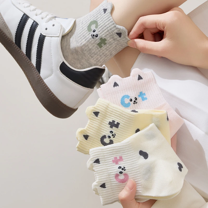 袜子女短袜夏季薄款中筒袜2025新款薄款短袜可爱女袜防臭棉袜