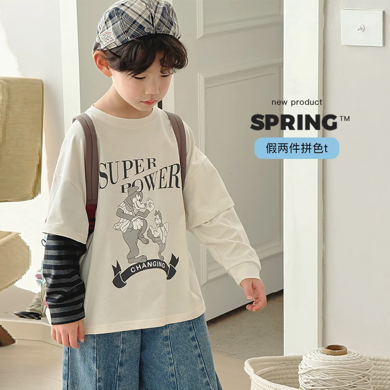 【T恤，150】春装假两件T恤ivan家童装2025中大童男昕 DZ4539