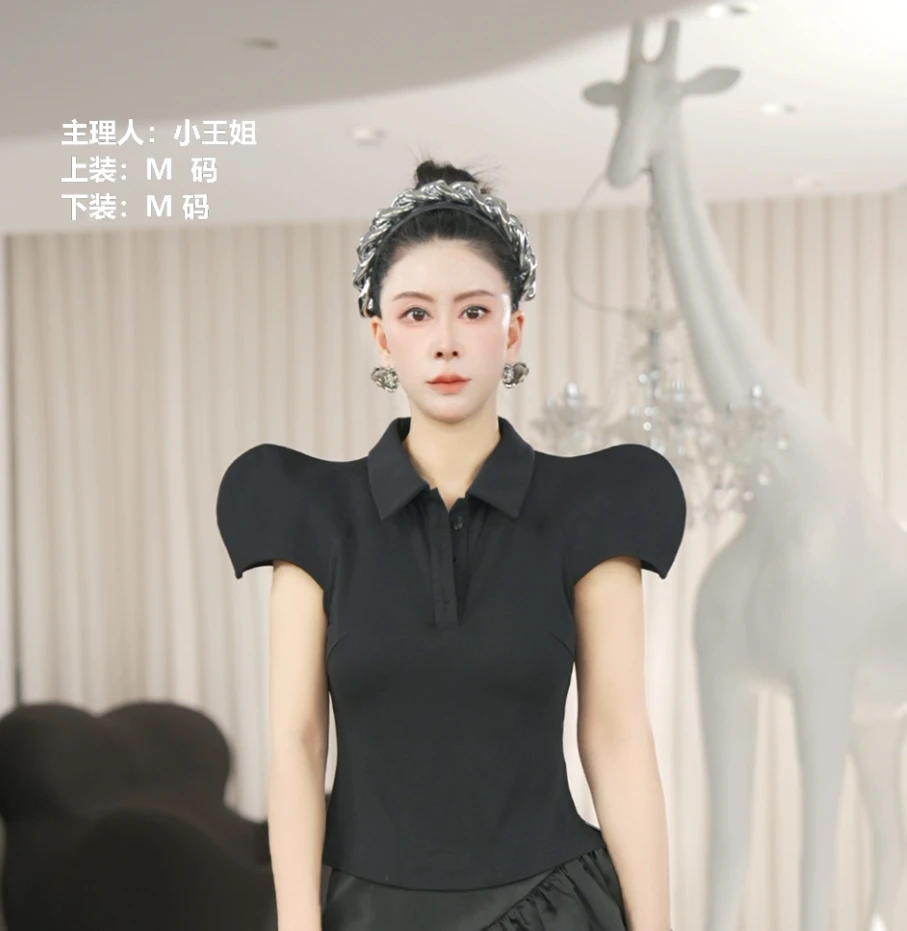 YRNX依然納暄设计师夏季翻领时尚独特polo女士米奇耳POLO衫