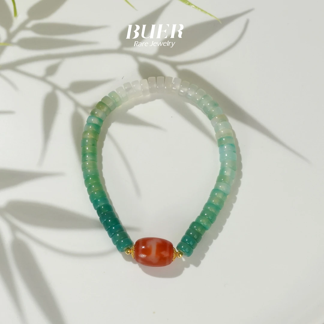 【不二】绿玛瑙DIY度母手串 (多样性发)