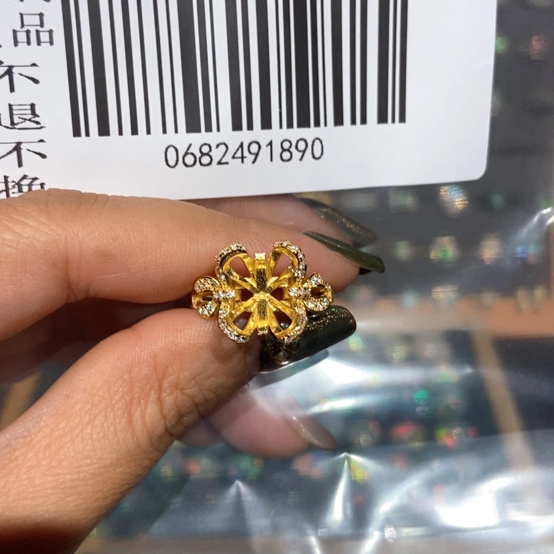 无***囧戒指银S925镶嵌碧玺