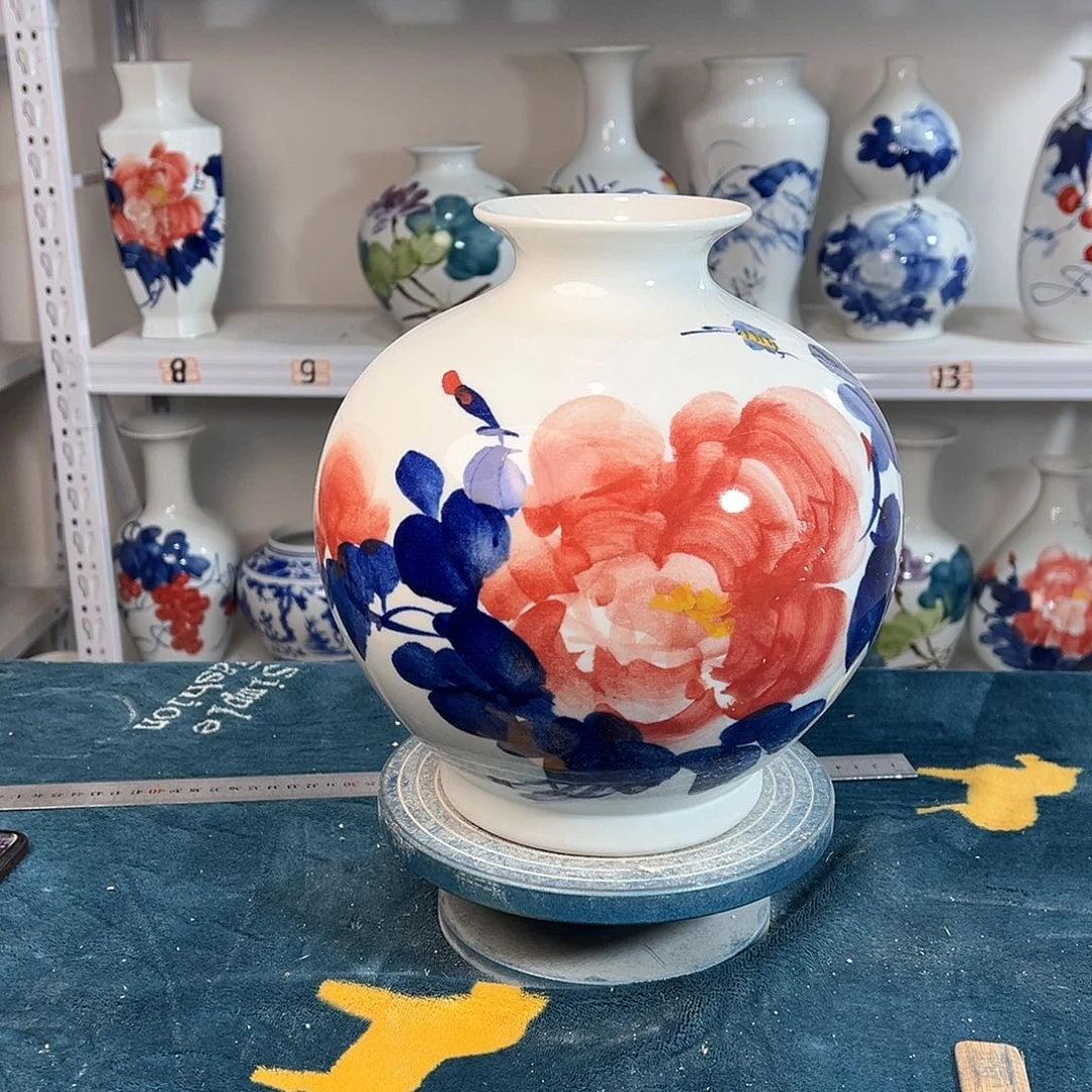 摆件景德镇陶瓷石红牡