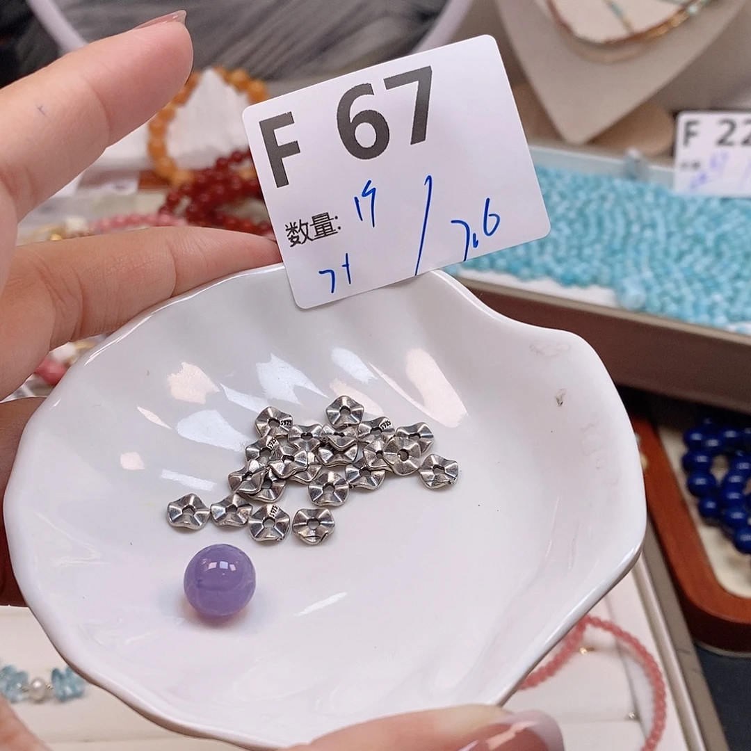 水晶珠宝半成品银S925镶嵌F67