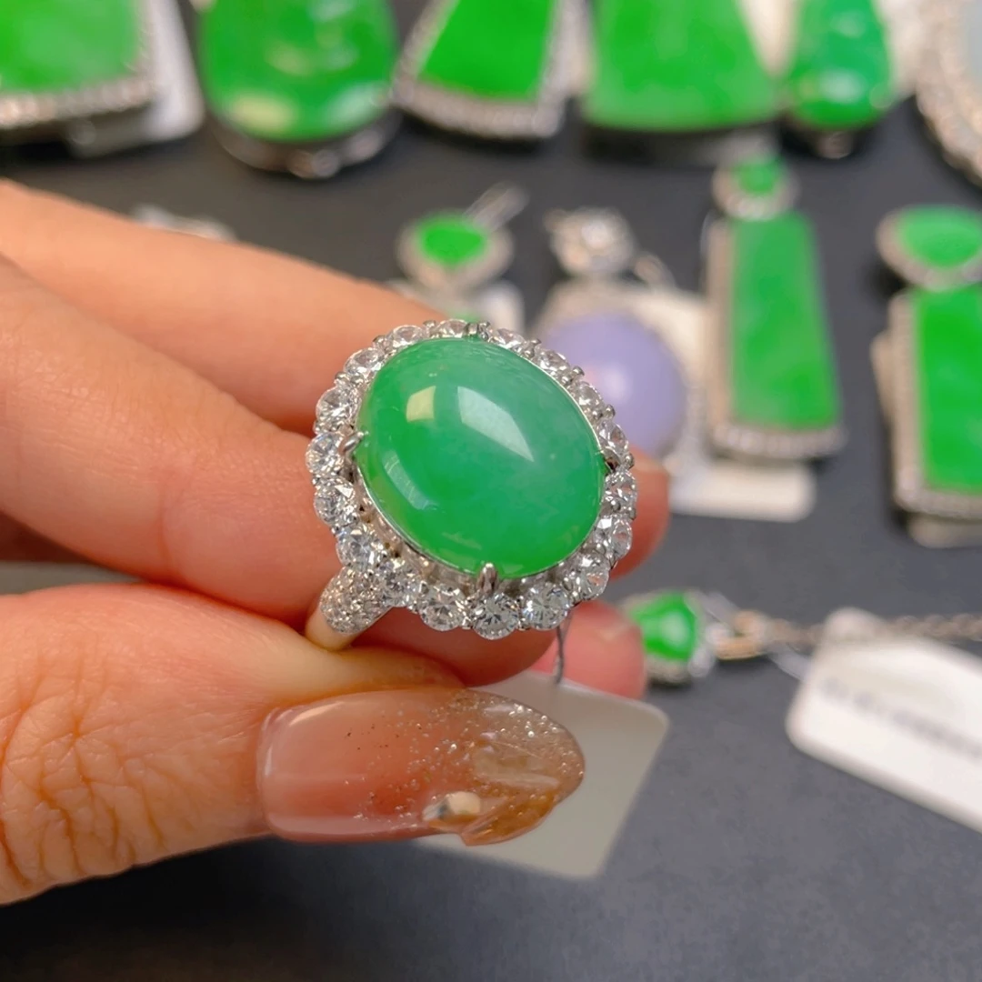 翡翠银S925镶嵌颈饰