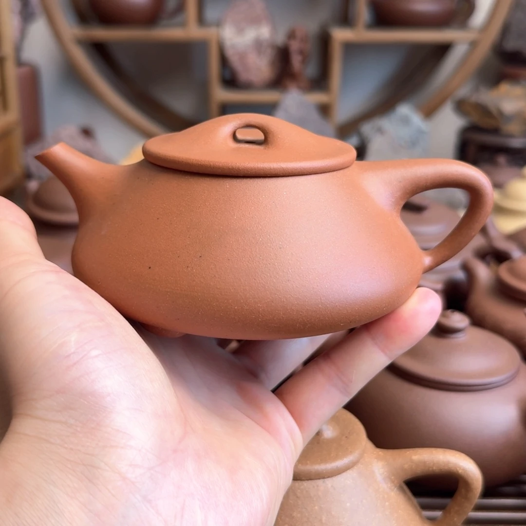 茶壶紫砂光明石瓢290cc黄龙山红泥