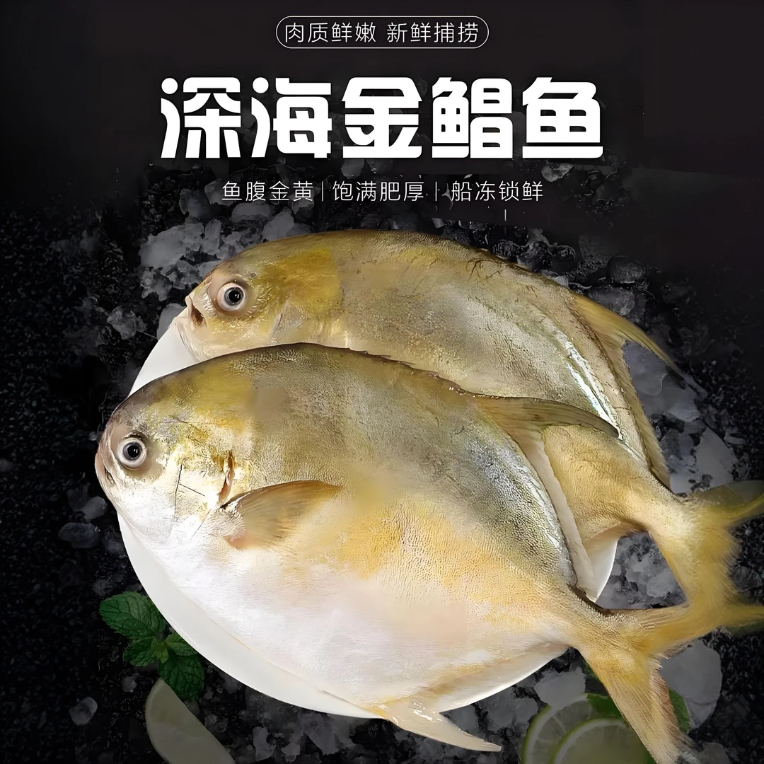 【顺丰京东包邮】深海大个头无冰金鲳鱼深海金鲳鱼干冰金鲳鱼